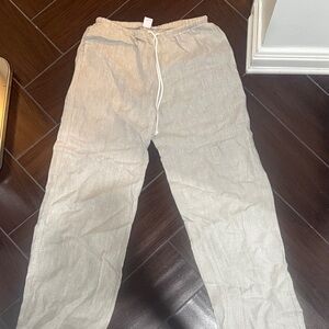 Aritzia Cream Drawstring Joggers